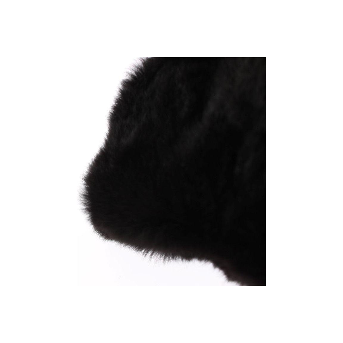 Dolce & Gabbana Black Weasel Fur Crochet Hood Scarf Hat MS811