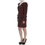 BENCIVENGA Elegant Floral Two-Piece Skirt Suit Set Skirt Suit BENCIVENGA Dark Gray