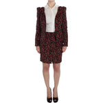 BENCIVENGA Elegant Floral Two-Piece Skirt Suit Set Skirt Suit BENCIVENGA Black