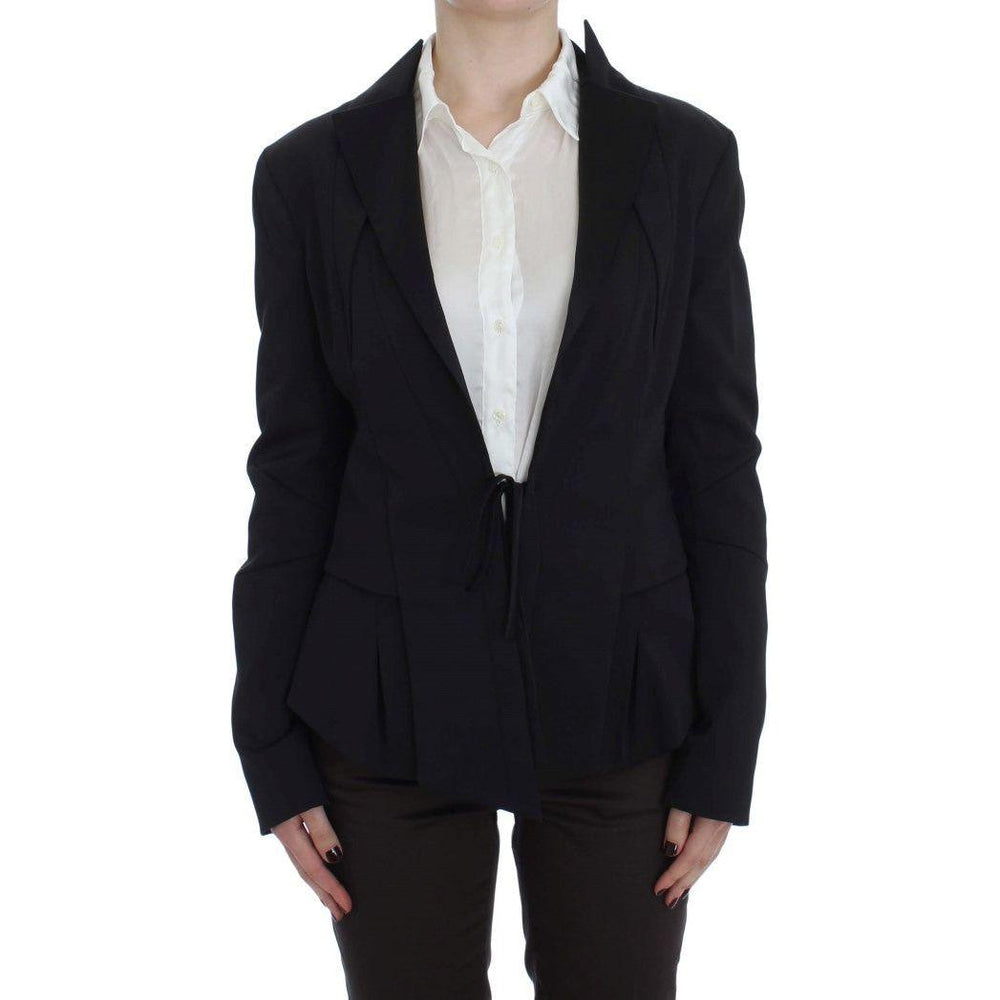 Exte Elegant Black Stretch Blazer Jacket Blazer Jacket Exte Black
