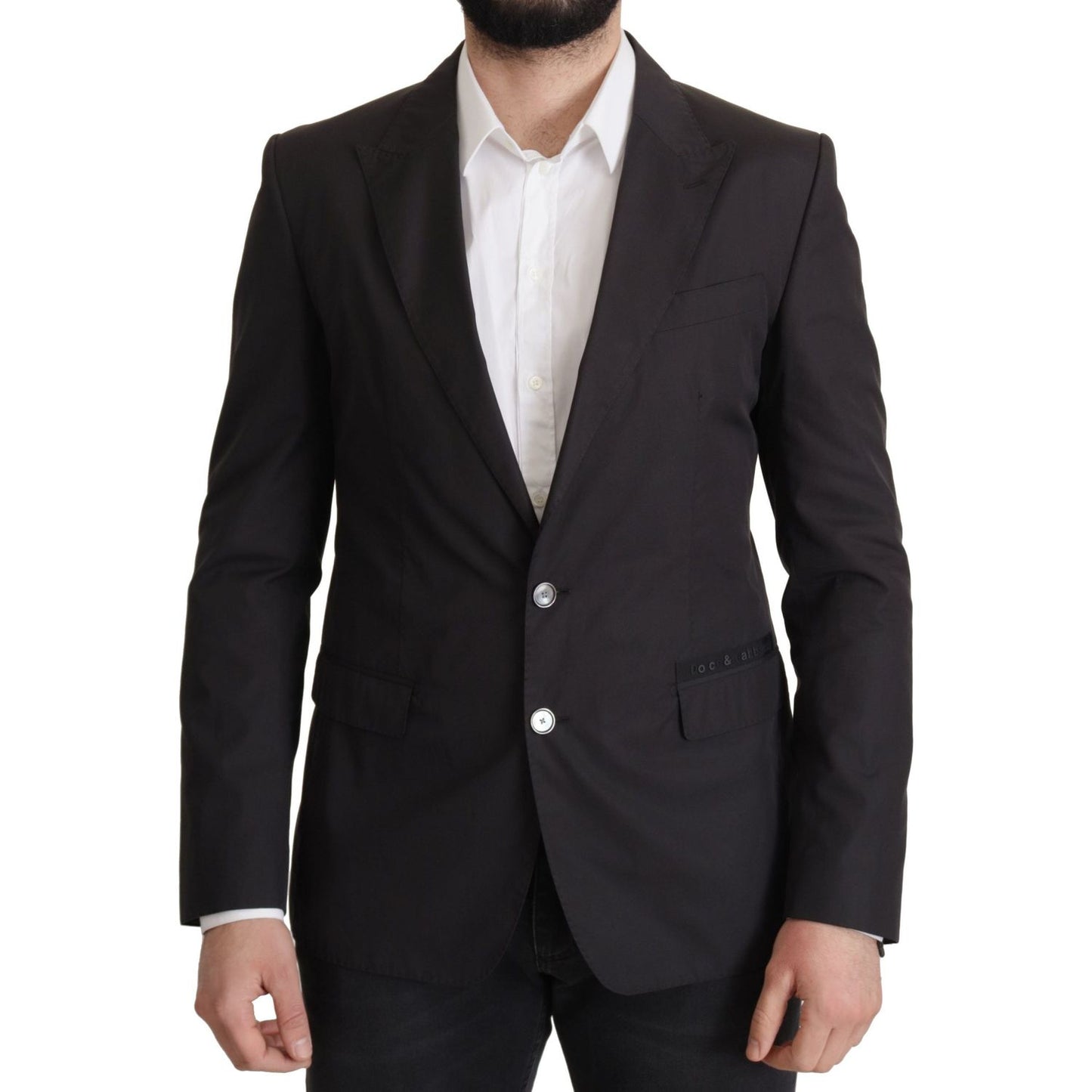 Dolce & Gabbana Black Single Breasted TAORMINA Breasted Blazer JKT3381- 50