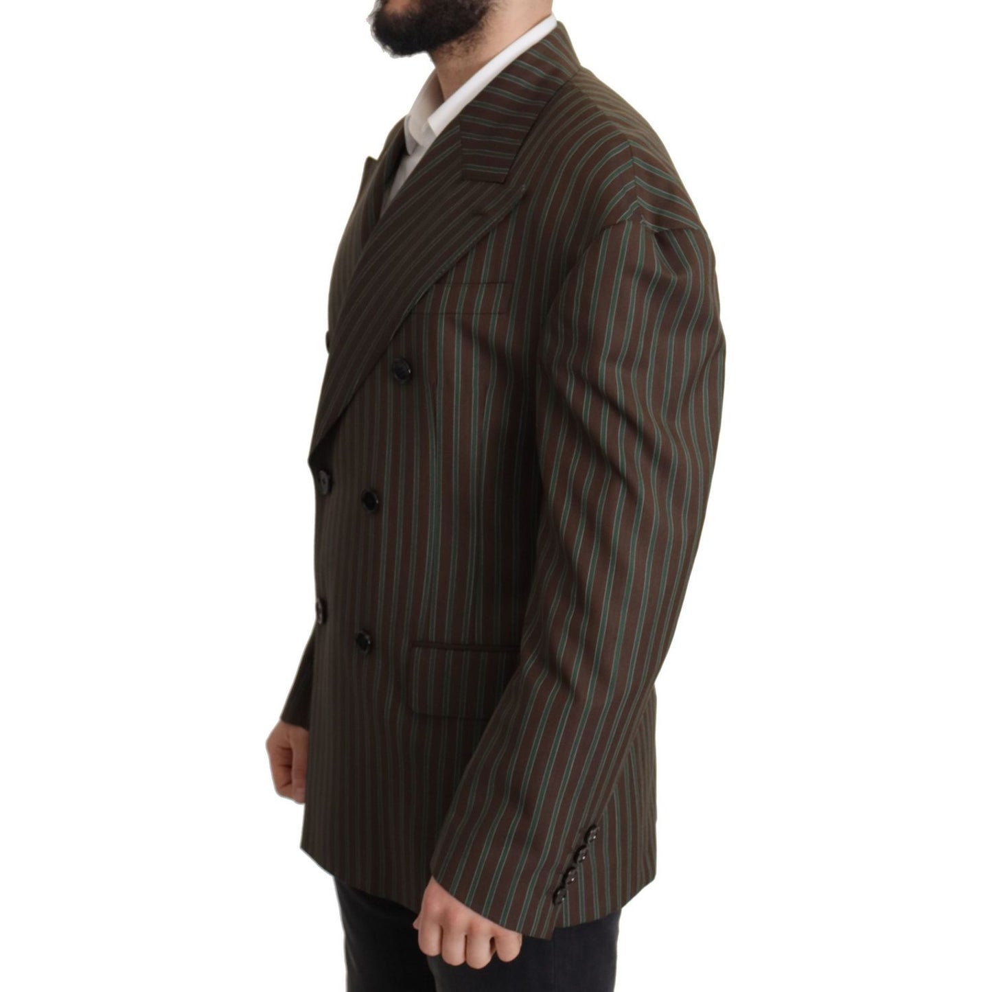 Dolce & Gabbana Multicolor Stripes Double Breasted Blazer JKT3382- 50
