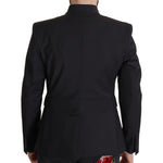 Dolce & Gabbana Black Wool Single Breasted Coat Men Blazer JKT3383- 50