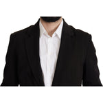 Dolce & Gabbana Black Wool Single Breasted Coat Blazer JKT3389- 50