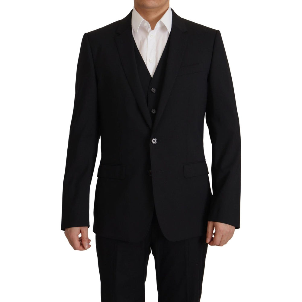 Dolce & Gabbana Black Jacket Vest 2 Piece MARTINI Blazer JKT3406- 48