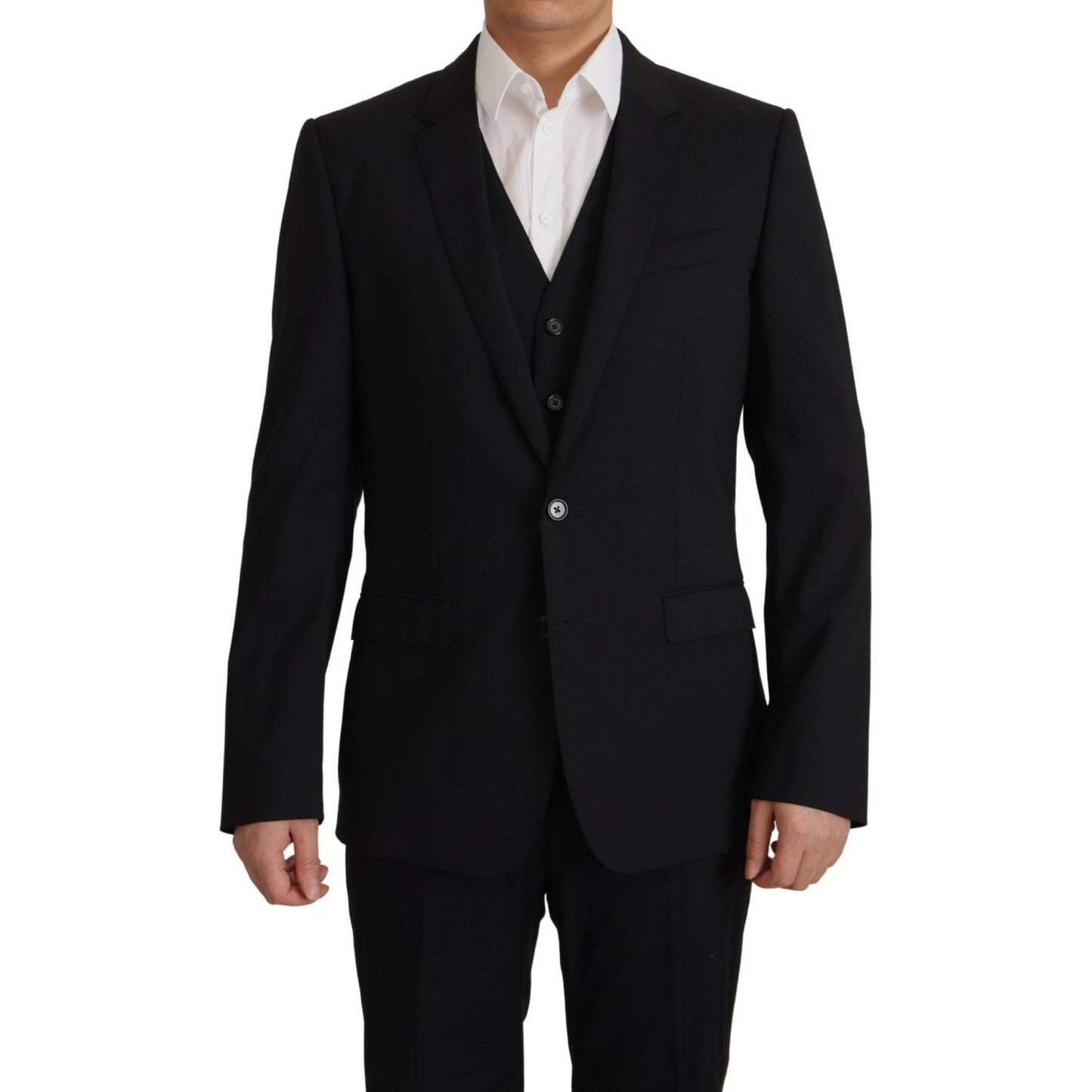 Dolce & Gabbana Black Jacket Vest 2 Piece MARTINI Blazer JKT3406- 48