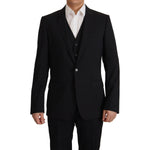Dolce & Gabbana Black Jacket Vest 2 Piece MARTINI Blazer JKT3406- 48