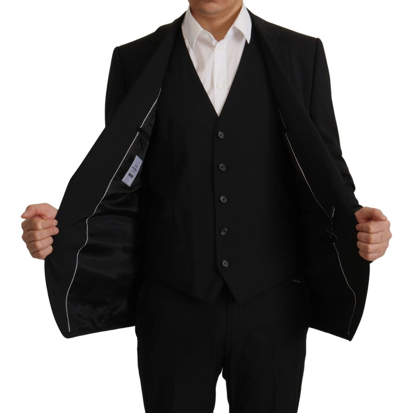 Dolce & Gabbana Black Jacket Vest 2 Piece MARTINI Blazer JKT3406- 48