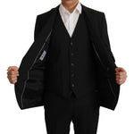 Dolce & Gabbana Black Jacket Vest 2 Piece MARTINI Blazer JKT3406- 48