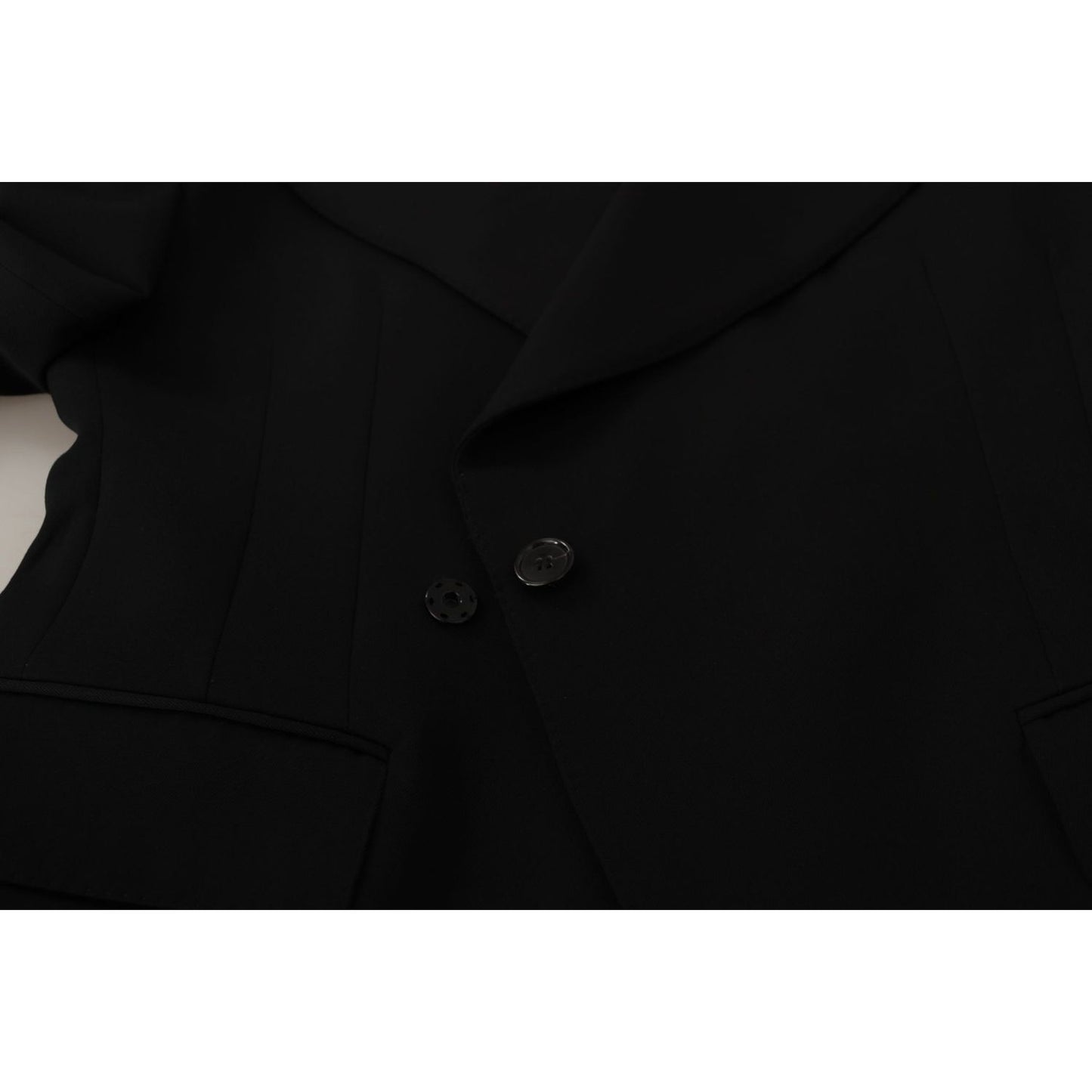 Dolce & Gabbana Black Wool Single Breasted Jacket Blazer JKT3410- 50