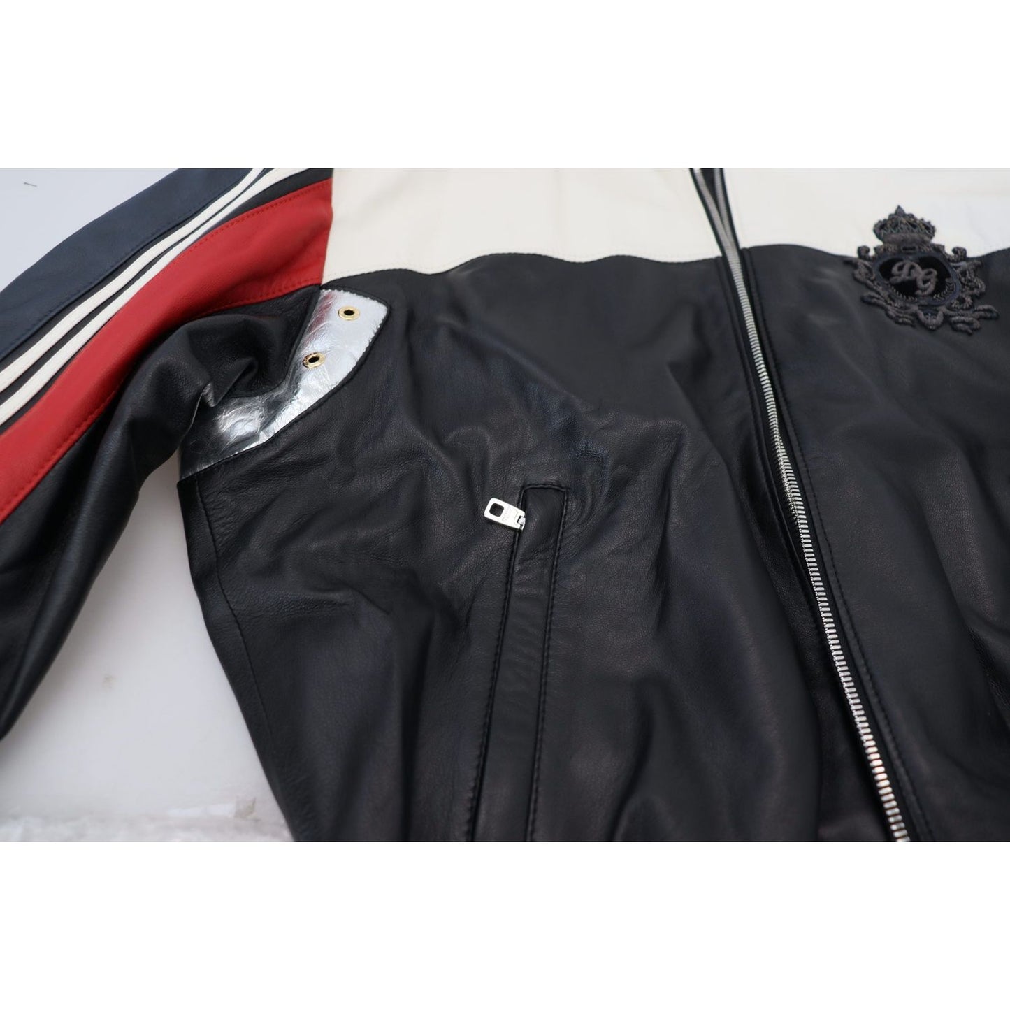 Dolce & Gabbana Black Leather Hooded Blouson Coat Jacket JKT3338- 46