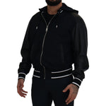 Dolce & Gabbana Black Polyester Hooded Blouson Coat Jacket JKT3339- 50