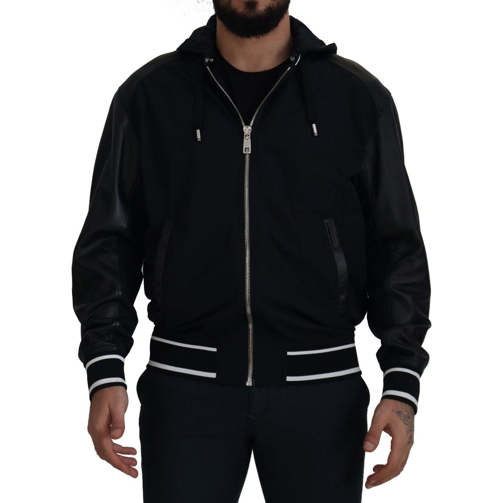 Dolce & Gabbana Black Polyester Hooded Blouson Coat Jacket JKT3339- 50