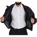 Dolce & Gabbana Purple Nylon Collared Biker Coat Jacket JKT3355- XS