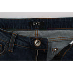 Costume National Blue Cotton Blend Bootcut Jeans SIG30199-1