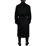 Dolce & Gabbana Black 100% Silk Robe Coat Wrap Jacket JKT3421 -50