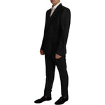 Dolce & Gabbana Black Stripes Rayon Formal 2 Piece Suit KOS1992- 48