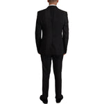 Dolce & Gabbana Black Stripes Rayon Formal 2 Piece Suit KOS1992- 48