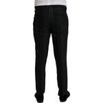 Dolce & Gabbana Black Stripes Rayon Formal 2 Piece Suit KOS1992- 48