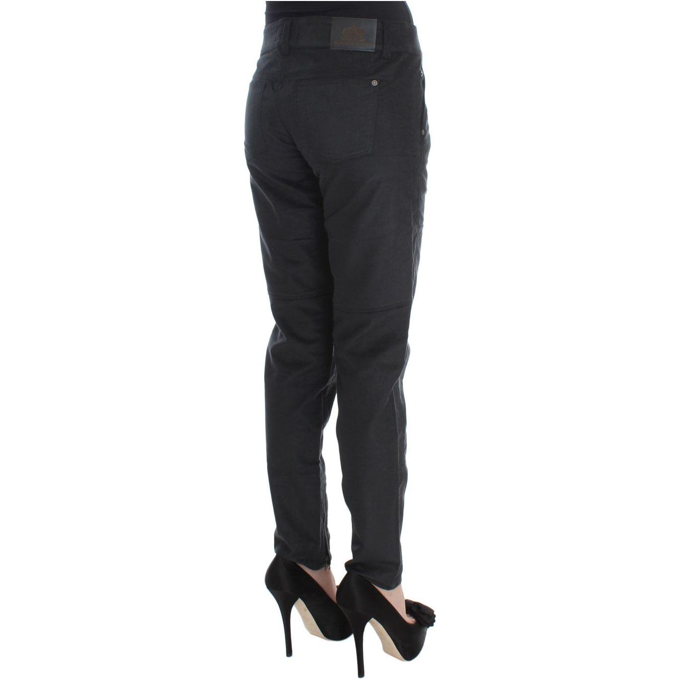 Ermanno Scervino Black Cotton Blend Regular Fit Pants SIG30403-1