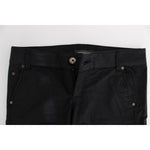 Ermanno Scervino Black Cotton Blend Regular Fit Pants SIG30403-1