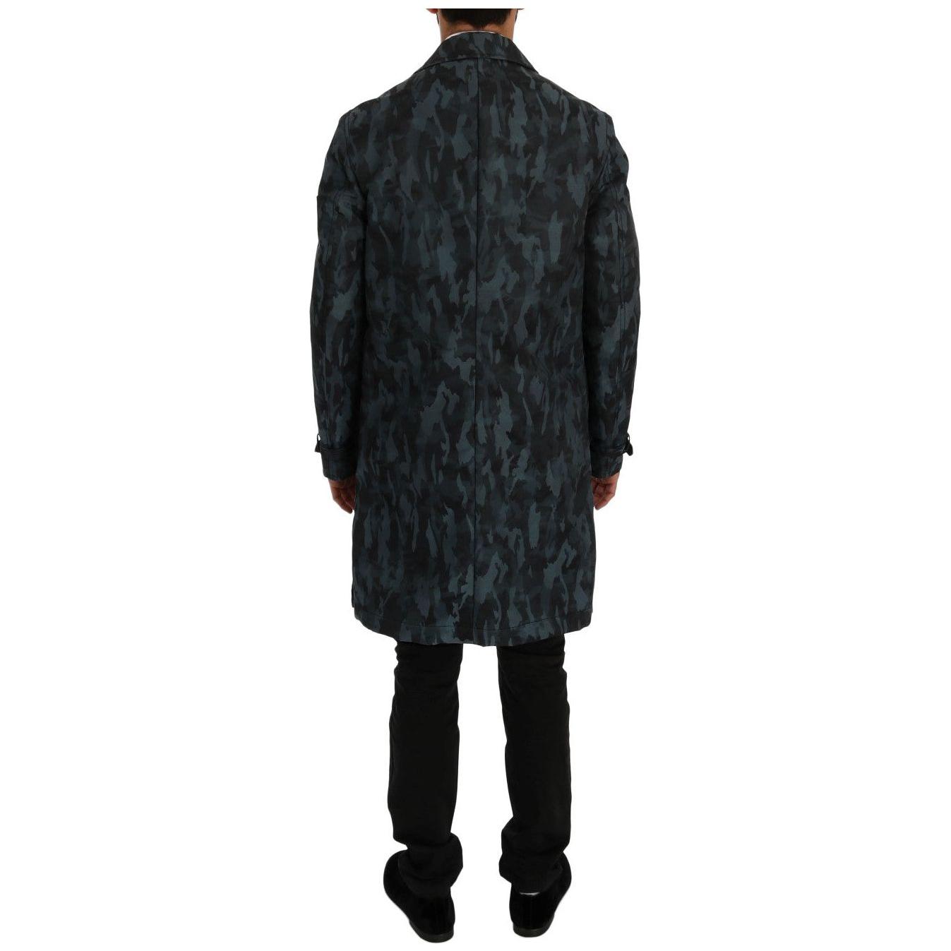 Dolce & Gabbana Blue Camouflage Trench Trench SIG60312-1