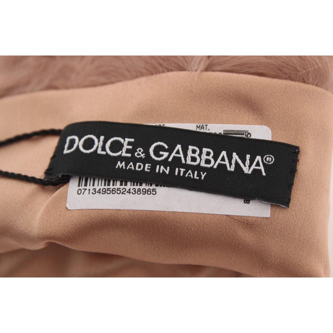 Dolce & Gabbana Beige Suede Xiangao Fur Elbow Gloves LB139-1