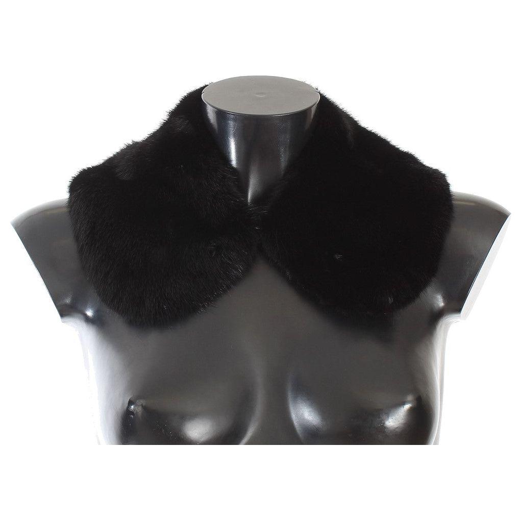 Dolce & Gabbana Black Mink Fur Shoulder Collar Scarf MS1565-7