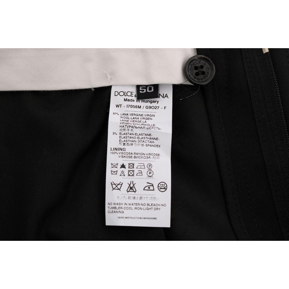 Dolce & Gabbana Black Striped Wool Stretch Pants PAN60381-54