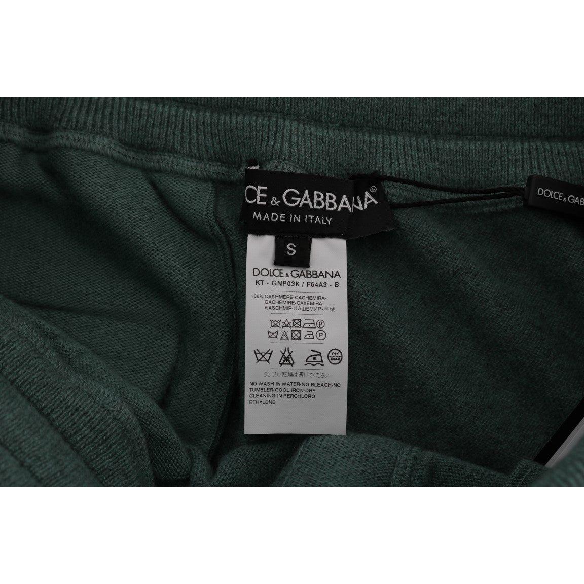 Dolce & Gabbana Green Cashmere Training Pants SIG60413-1