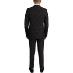 Dolce & Gabbana Black Brocade Formal 2 Piece MARTINI Suit KOS1994- 46