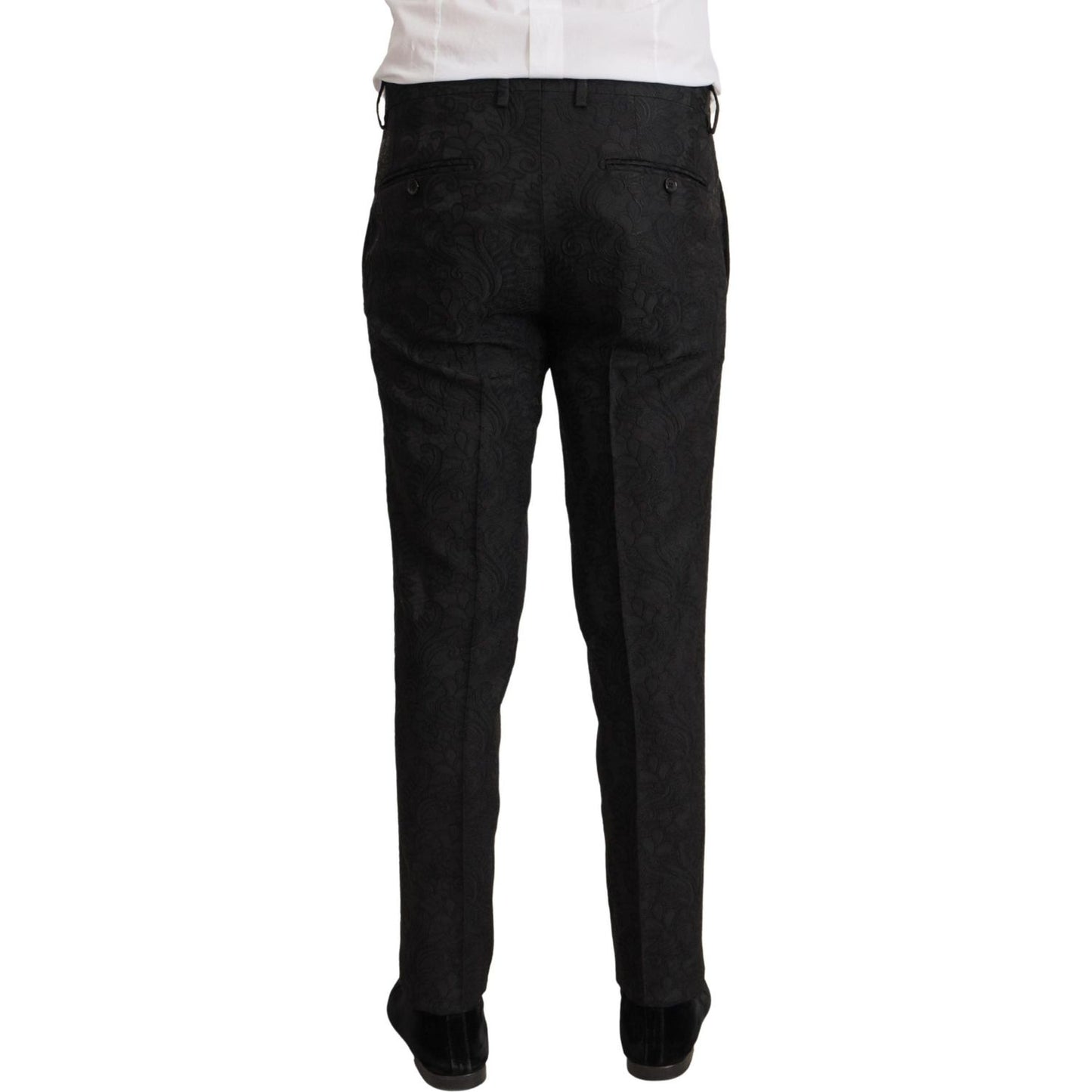 Dolce & Gabbana Black Brocade Formal 2 Piece MARTINI Suit KOS1994- 46