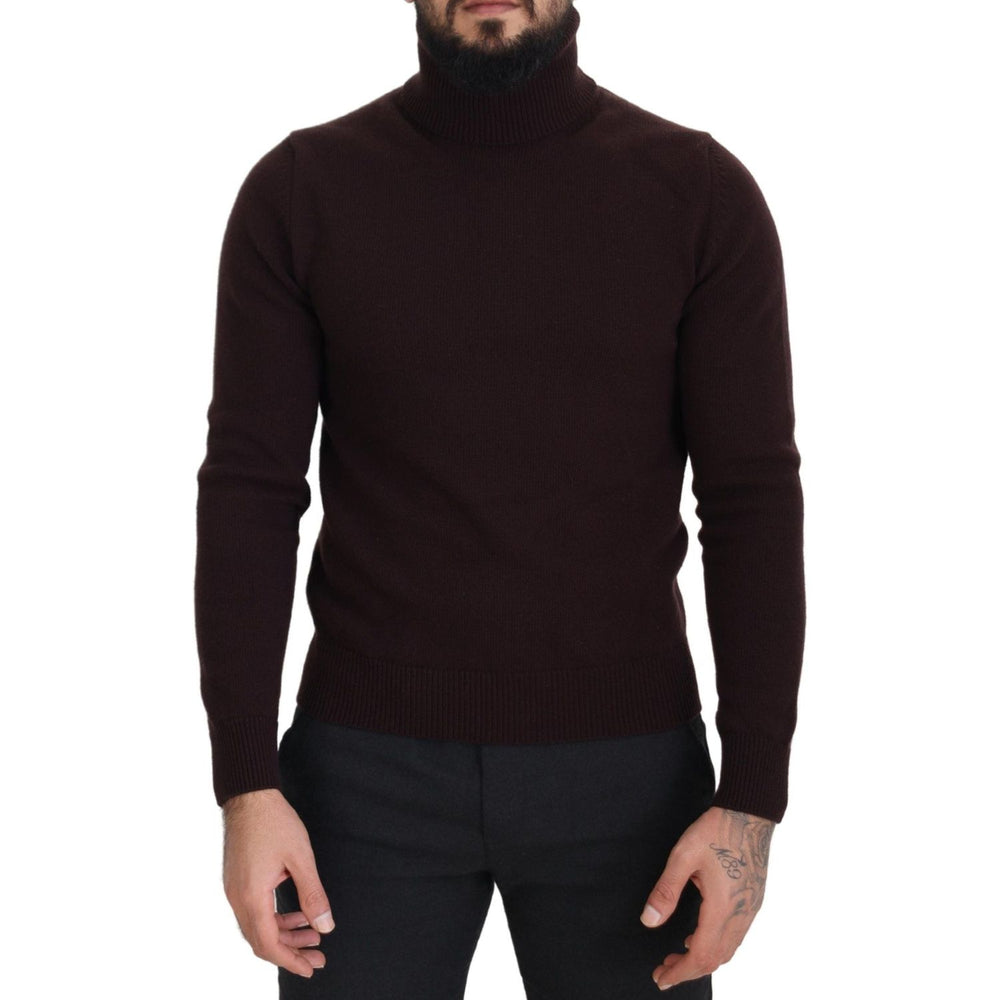Dolce & Gabbana Brown Wool Turtle Neck Pullover Sweater TSH7939- 46