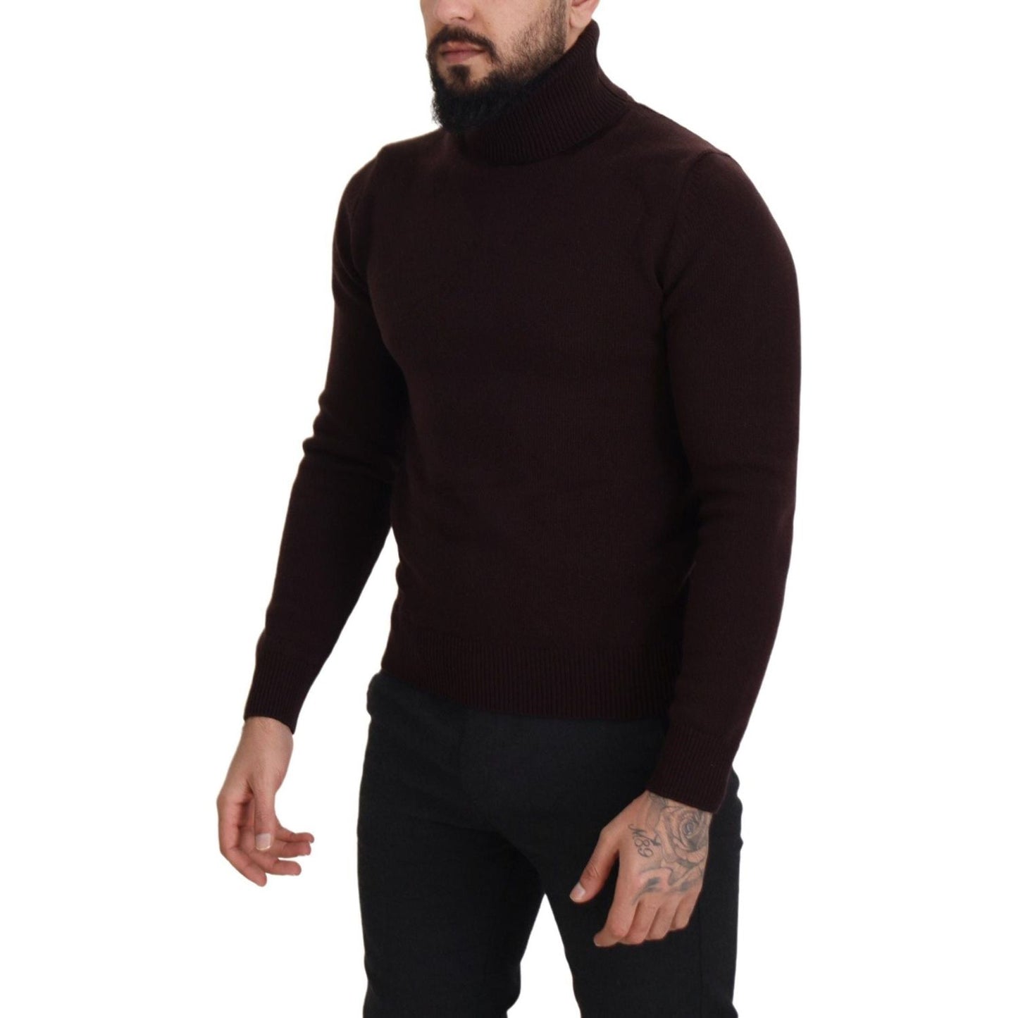Dolce & Gabbana Brown Wool Turtle Neck Pullover Sweater TSH7939- 46