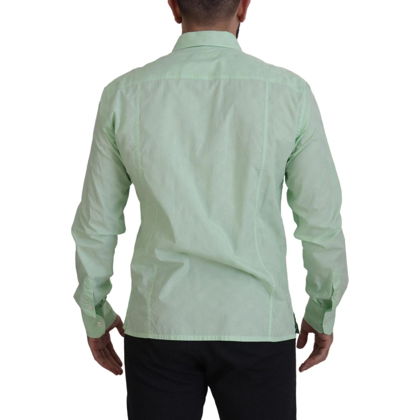 Dolce & Gabbana Mint Green Long Sleeves Button Down Shirt TSH7921- 42
