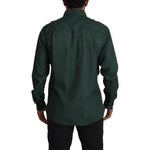 Dolce & Gabbana Dark Green Button Down Long Sleeves Shirt TSH7983- 41