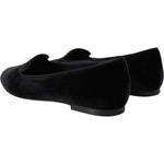 Dolce & Gabbana Black Velvet Slip Ons Loafers Flats Shoes LA10082- 35