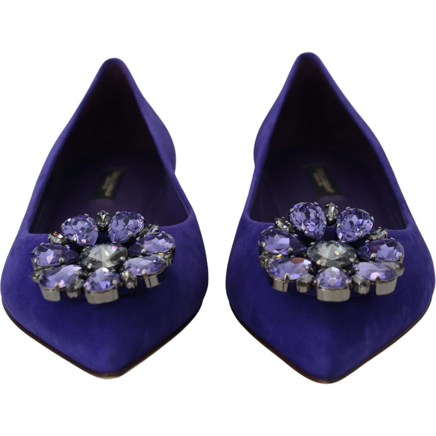 Dolce & Gabbana Purple Suede Crystals Loafers Flats Shoes LA10096- 36.5