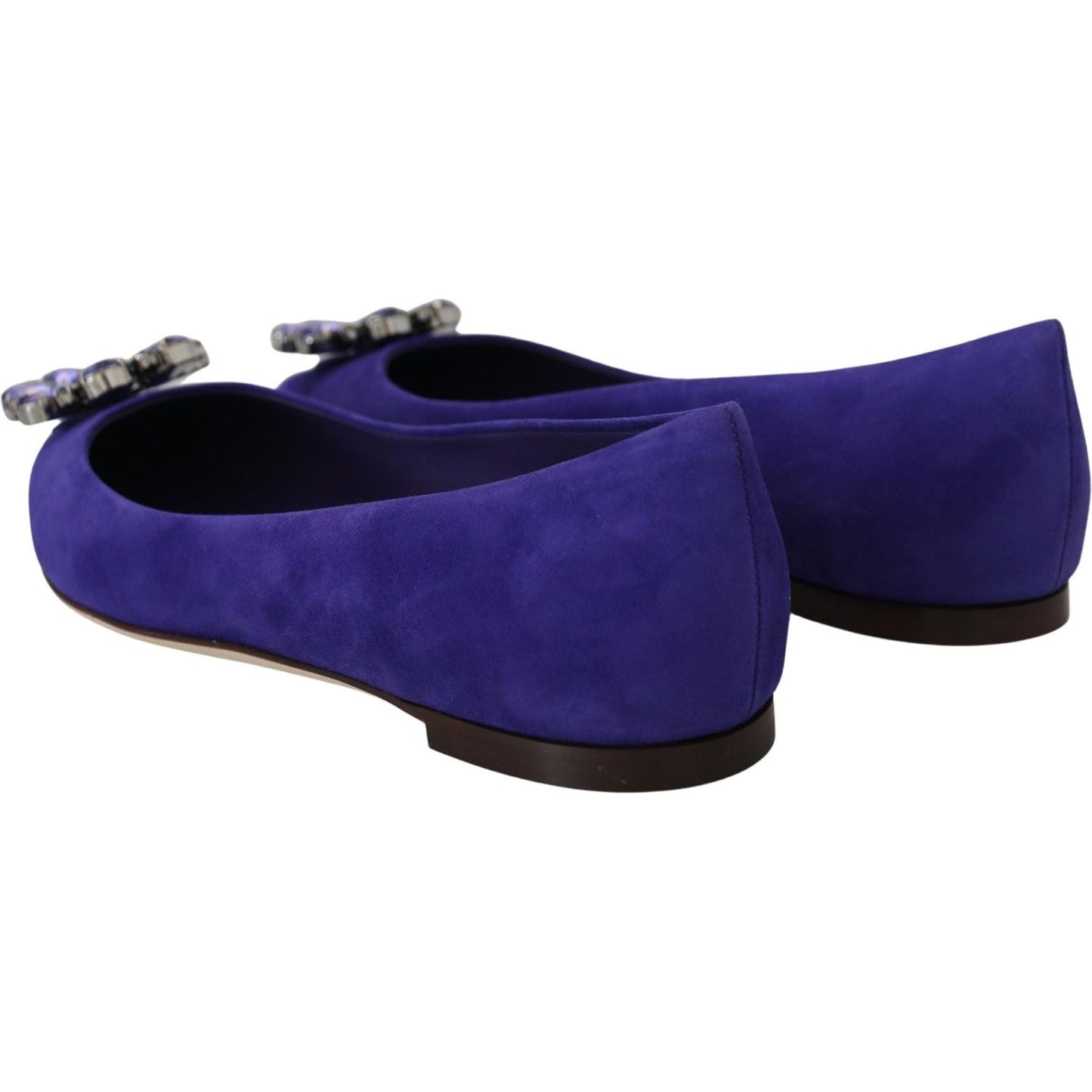 Dolce & Gabbana Purple Suede Crystals Loafers Flats Shoes LA10096- 36.5