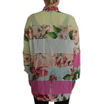 Dolce & Gabbana Multicolor Floral Patchwork Design Ascot Collar Top Blouse TSH7868- 42