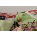 Dolce & Gabbana Multicolor Floral Patchwork Design Ascot Collar Top Blouse TSH7868- 42