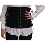 Dolce & Gabbana Black Corset Belt Stretch Waist Strap Top TSH8050 - 44