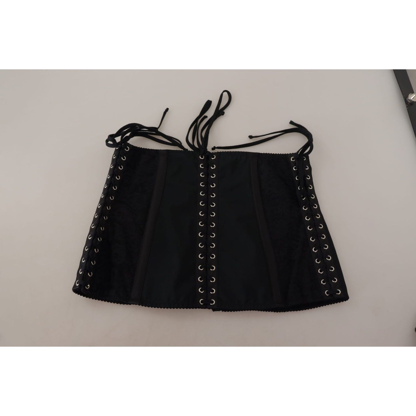 Dolce & Gabbana Black Corset Belt Stretch Waist Strap Top TSH8050 - 44
