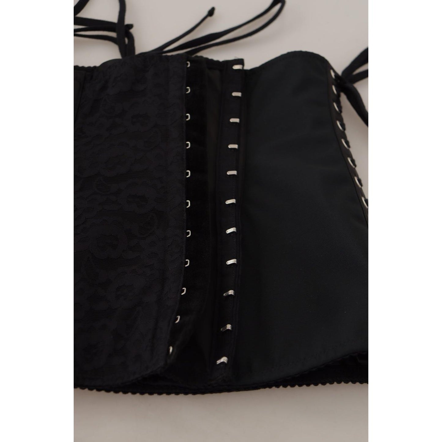 Dolce & Gabbana Black Corset Belt Stretch Waist Strap Top TSH8050 - 44