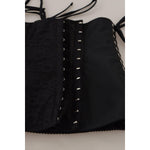 Dolce & Gabbana Black Corset Belt Stretch Waist Strap Top TSH8050 - 44