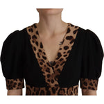 Dolce & Gabbana Black Leopard A-line Knee Length Dress DR28715 - 38
