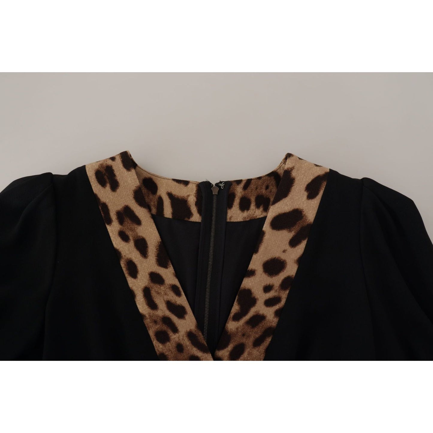 Dolce & Gabbana Black Leopard A-line Knee Length Dress DR28715 - 38