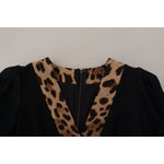 Dolce & Gabbana Black Leopard A-line Knee Length Dress DR28715 - 38