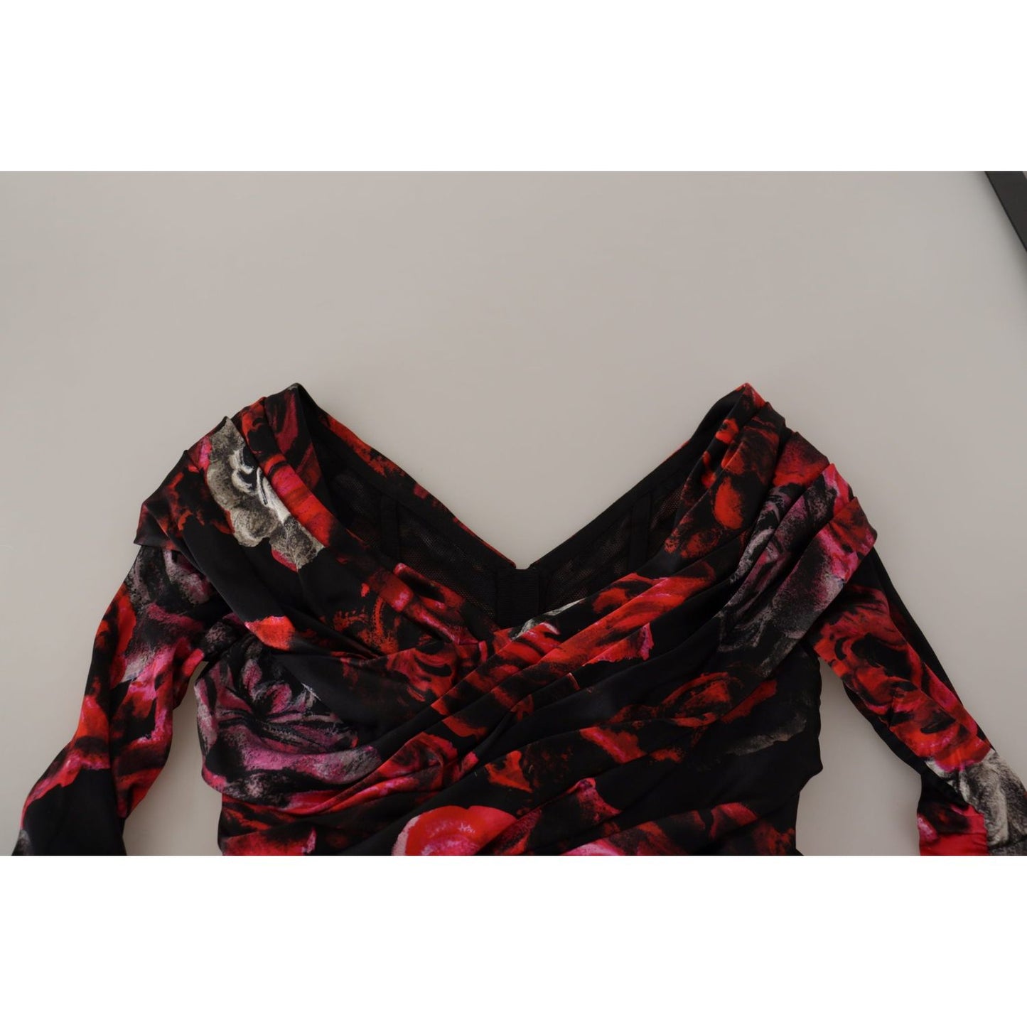 Dolce & Gabbana Black Floral Roses A-Line Sheath Gown Dress DR28764 -36