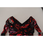 Dolce & Gabbana Black Floral Roses A-Line Sheath Gown Dress DR28764 -36